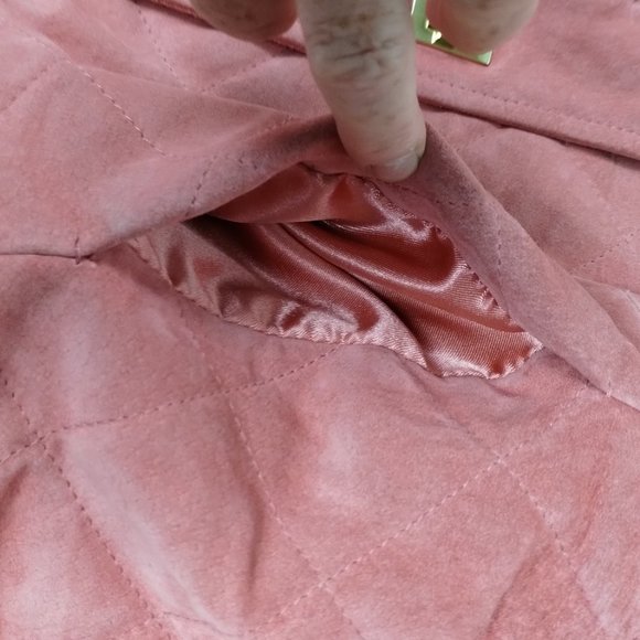 Jerry Lewis 100% Genuine Leathar Jacket Women's Quilted Pink Suede Sz Med - Picture 9 of 16